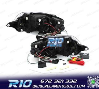 FAROS AUDI TT 98-05 LUZ DIURNA REAL LED FONDO NEGRO