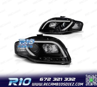 FAROS AUDI A4 B7 04-07 LUZ DIURNA TUBE LIGHT FONDO NEGRO