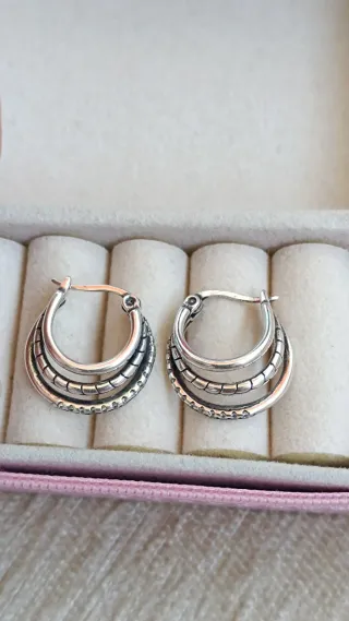 Pendientes Plata 3 Aros en 1