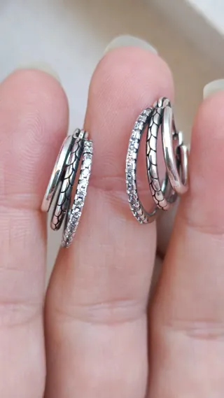 Pendientes Plata 3 Aros en 1