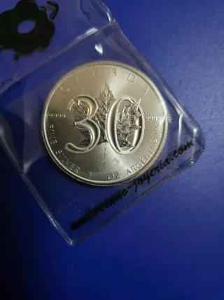 Moneda Plata 1 Oz Canada 30 Aniversario, 1988-2018
