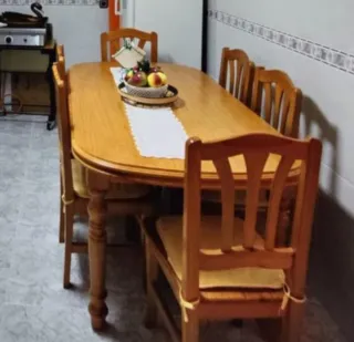 Mesa de comedor de roble macizo