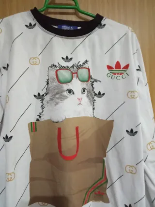 Sudadera Gucci Gato con Gafas Talla M