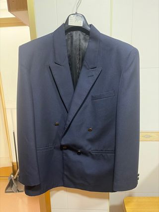 Americana de traje azul para hombre