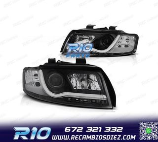 FAROS AUDI A4 B6 00-04 LUZ DIURNA TUBE LIGHT FONDO NEGRO
