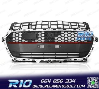 PARRILLA SUZUKI SWIFT VI 17-20 NEGRO CROMADO LINEA ROJA