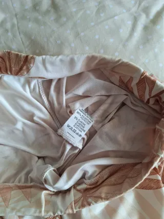 Pantalón campana floral vintage beige Talla S