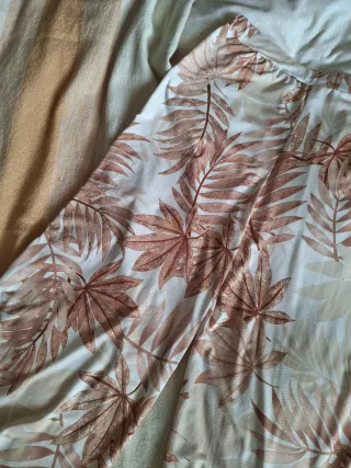 Pantalón campana floral vintage beige Talla S