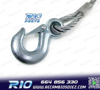 CABLE DE ACERO REMOLQUE CON DOBLE GANCHO