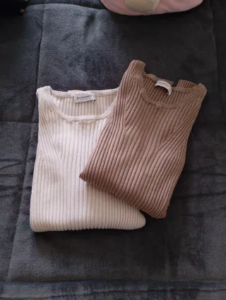Conjunto 2 Jerséis Stradivarius Beige y Marrón