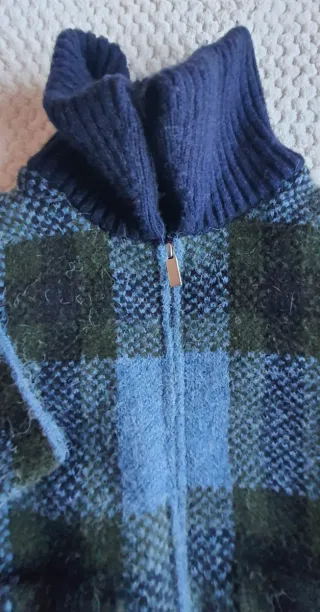 Chaqueta Zara Bomber Cuadros Azul/Negro