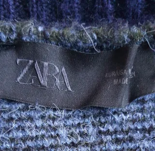 Chaqueta Zara Bomber Cuadros Azul/Negro