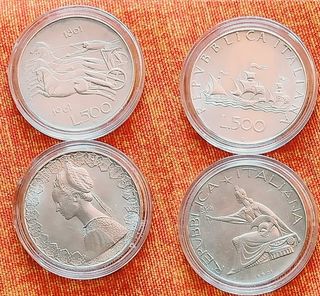 2 Lire 500 Argento Biga e Caravelle