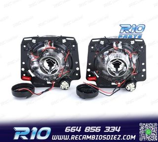 FAROS VOLKSWAGEN VW GOLF MK2 83-91 OJOS ANGEL FONDO CROMO H4