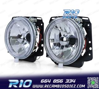 FAROS VOLKSWAGEN VW GOLF MK2 83-91 OJOS ANGEL FONDO CROMO H4