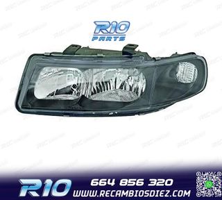 FARO IZQ PARA SEAT LEON TOLEDO 99-05 FONDO NEGRO