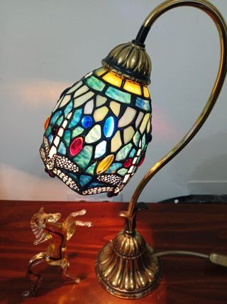 Lámpara Tiffany Libélulas Cristal y Metal