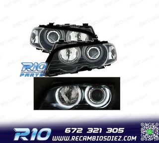 FAROS BMW E46 COUPE 99-03 OJOS ANGEL CCFL INTERMITENTES FOND