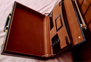 Maletín piel marrón auténtica trabajo