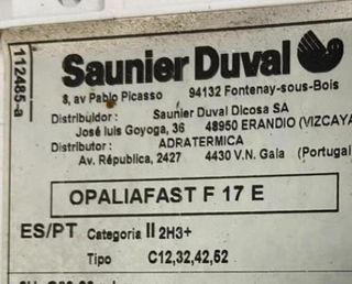 REPUESTOS DE CALDERA SAUNIER OPALIA FAST F17 E