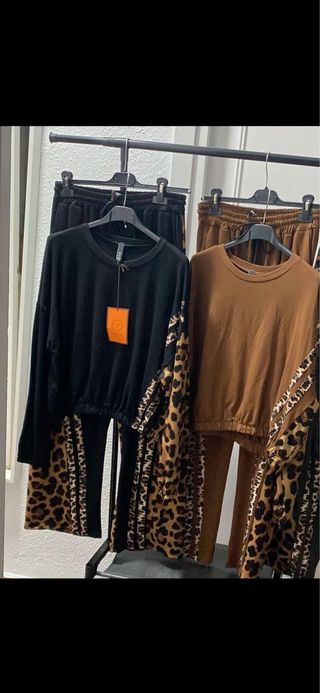 Conjunto 2 piezas estampado leopardo