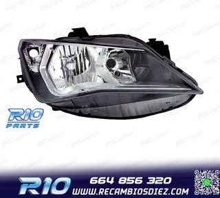 FARO DCH PARA SEAT IBIZA 12-17 FONDO OSCURO + CROMO