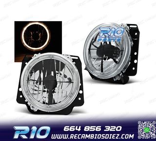 FAROS VOLKSWAGEN VW GOLF MK2 83-91 OJOS ANGEL FONDO CROMO