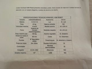 Silla Scooter Eléctrico Airwheel Robot H3M