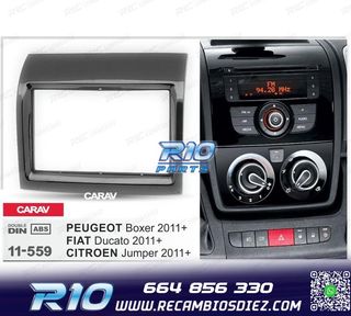 MARCO NEGRO BRILLO RADIO 2-DIN PARA CITROEN JUMPER PEUGEOT B