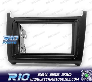 MARCO NEGRO COMPLETO RADIO 2-DIN PARA VOLKSWAGEN VW POLO 14+