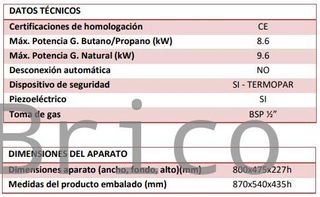 Plancha Gas Acero Rectificado Serie 100 - PLC8100RT