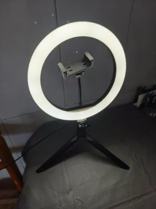 Aro de luz con trípode y soporte móvil