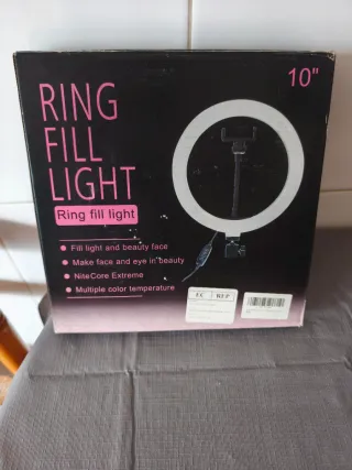 Aro de luz con trípode y soporte móvil