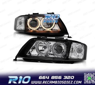 FAROS AUDI A6 4B 97-99 OJOS ANGEL FONDO NEGRO