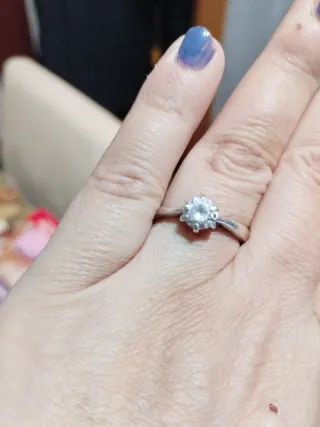 Anillo de plata solitario