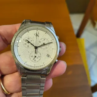 Orologio Calvin Klein Cronografo Argento Bianco