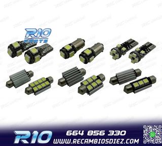 KIT 12 BOMBILLAS LED INTERIOR PARA VOLKSWAGEN VW POLO MK4 9N