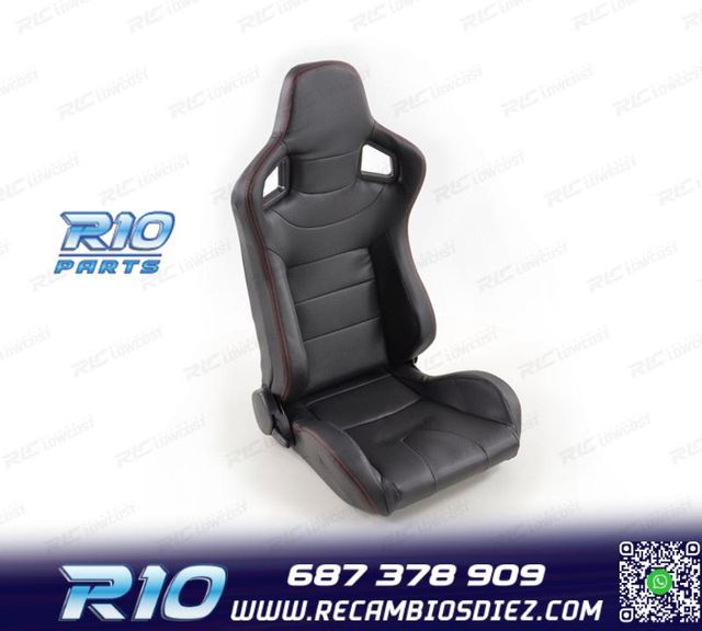 ASIENTO DEPORTIVO CARBONO SEMI BAQUET LOOK RS NEGRO