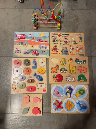 Lote Juguetes Madera Educativos Puzzles
