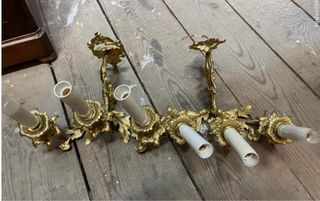 Pareja Apliques Bronce Dorado Años 70