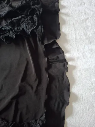 Falda larga ensayo negra encaje T40-42