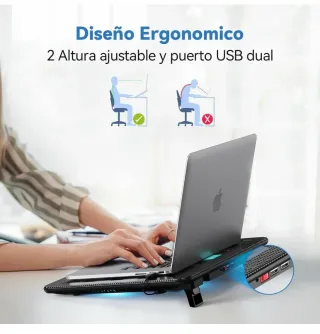 Base Refrigeradora Portátil 3 Ventiladores