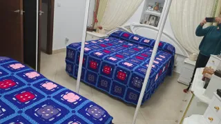 Colcha de lana tejida a mano