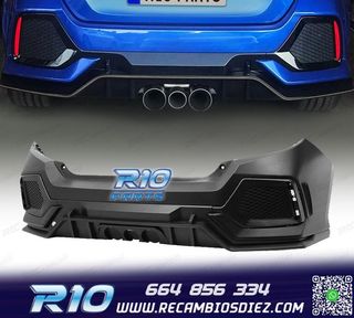 PARAGOLPES TRASERO HONDA CIVIC 16-20 LOOK NEW TYPE R