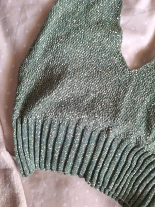 Top verde brillante vintage Talla S