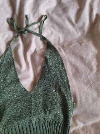 Top verde brillante vintage Talla S