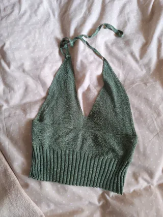 Top verde brillante vintage Talla S