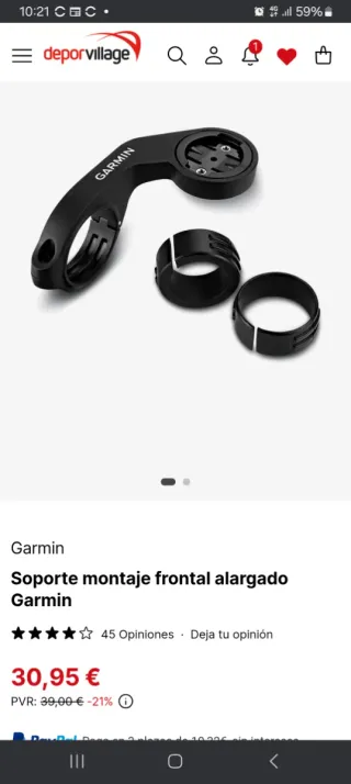 Soporte Garmin Manillar Bicicleta