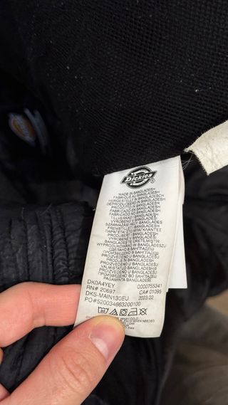 Chaqueta Dickies Negra Talla M