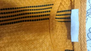 Vestido largo mostaza con rayas